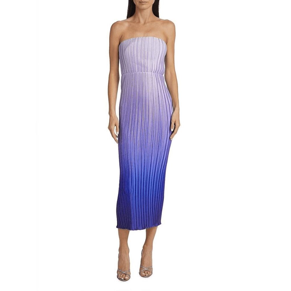 L'idée Purple Les Éléments Gatsby Off-The-Shoulder Dress in Ocean Size US8 $415